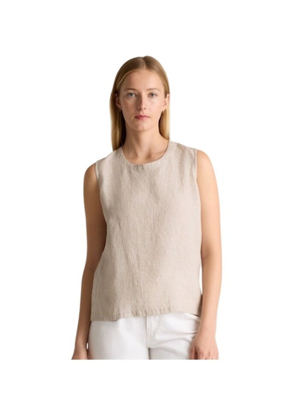Quince 100% European Linen Tank Top Driftwood Womens Large Flax Lagenlook Casual
